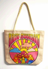 Magic Mushroom Techno Jute Tote Bag